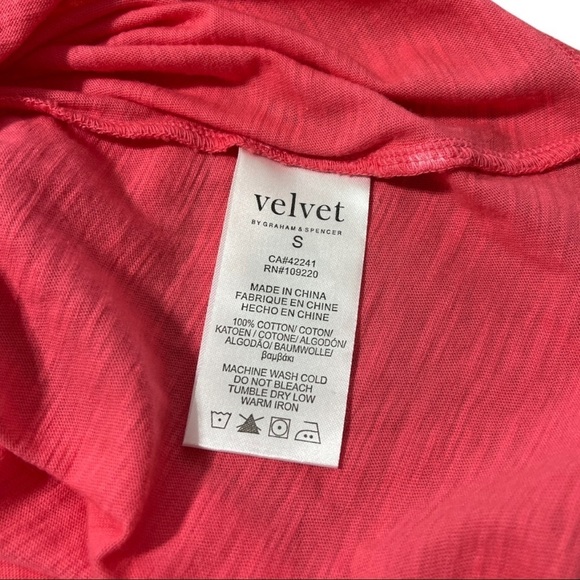 Velvet Pink Cotton Short Sleeves Casual Top Size S - Picture 7 of 8